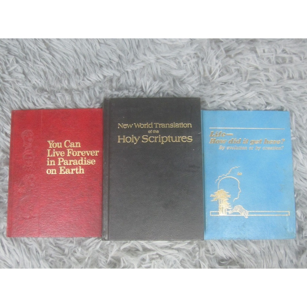 New World Translation Holy Scriptures Watchtower 3 HC Book Lot Red Blue Black